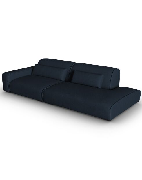 Canapé modulable Gauche Lina 3 places bleu foncé - 274x117x78 cm