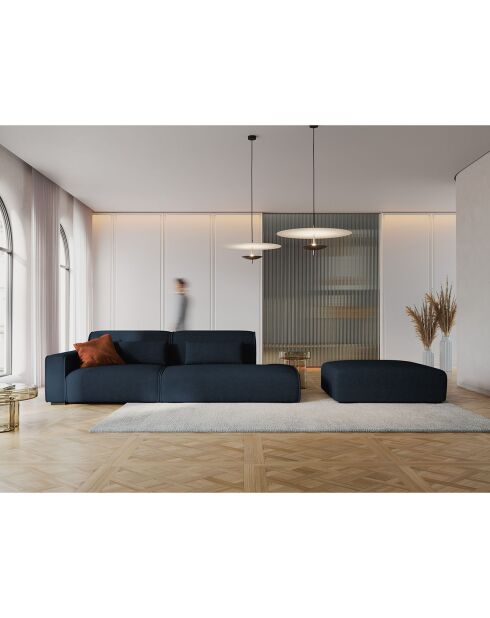 Canapé modulable Gauche Lina 3 places bleu foncé - 274x117x78 cm
