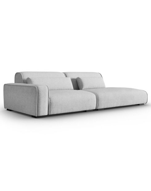 Canapé modulable Gauche Lina 3 places gris - 274x117x78 cm