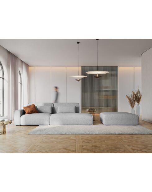 Canapé modulable Gauche Lina 3 places gris - 274x117x78 cm