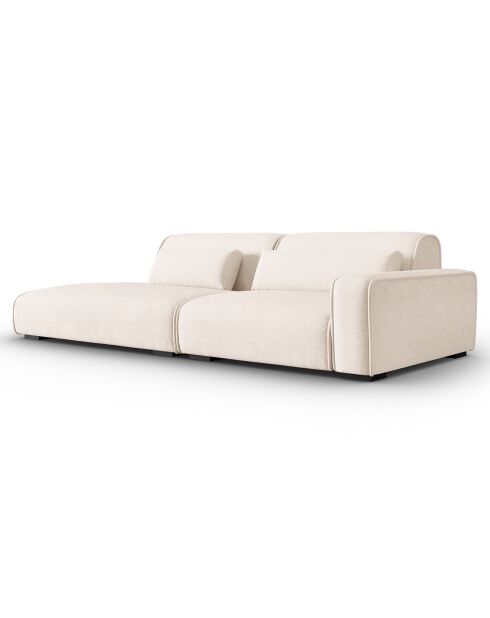 Canapé modulable Droit Lina 3 places beige clair - 274x117x78 cm