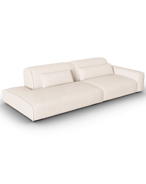 Canapé modulable Droit Lina 3 places beige clair - 274x117x78 cm