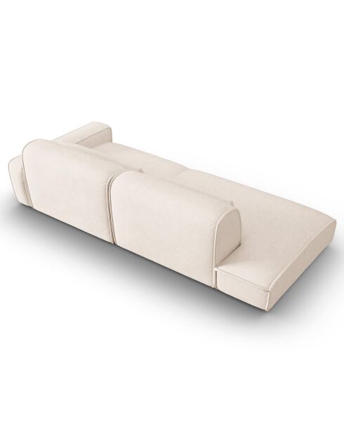 Canapé modulable Droit Lina 3 places beige clair - 274x117x78 cm