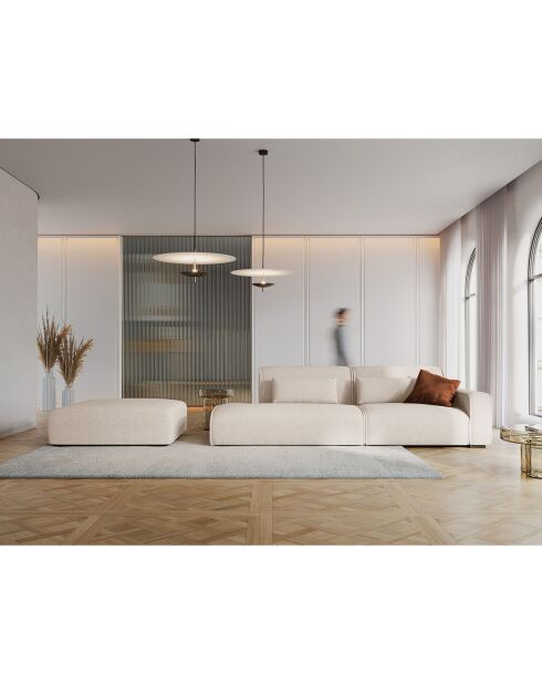 Canapé modulable Droit Lina 3 places beige clair - 274x117x78 cm
