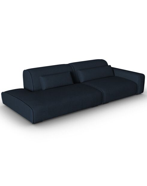 Canapé modulable Droit Lina 3 places bleu foncé - 274x117x78 cm