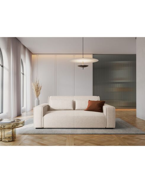 Canapé modulaire Lina 3 places beige clair - 192x117x78 cm