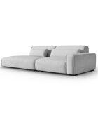 Canapé modulable Droit Lina 3 places gris - 274x117x78 cm
