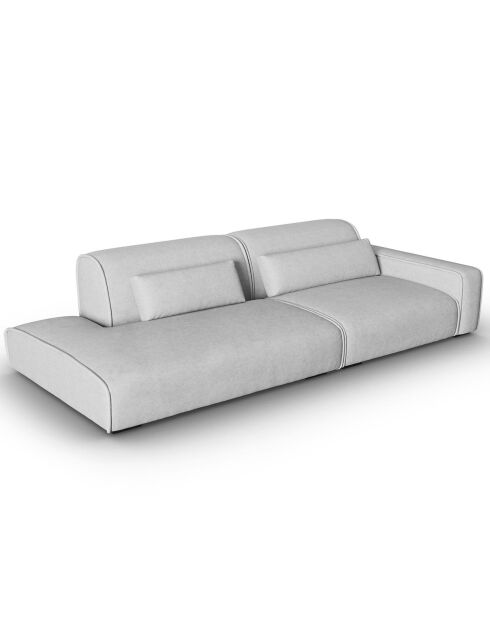 Canapé modulable Droit Lina 3 places gris - 274x117x78 cm