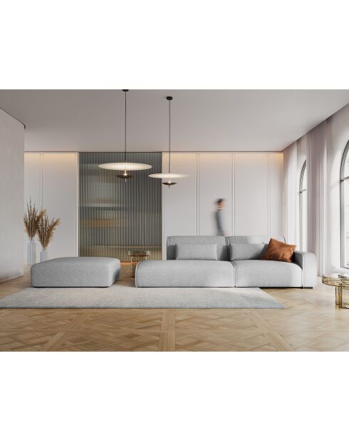 Canapé modulable Droit Lina 3 places gris - 274x117x78 cm