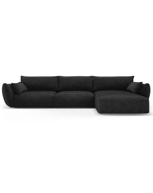 Canapé d'angle Droit Clau 4 places noir - 300x166x85 cm