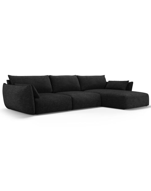 Canapé d'angle Droit Clau 4 places noir - 300x166x85 cm