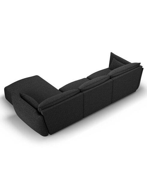 Canapé d'angle Droit Clau 4 places noir - 300x166x85 cm