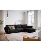 Canapé d'angle Droit Clau 4 places noir - 300x166x85 cm