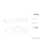 Canapé modulable Gauche Chiara 4 places terracotta - 302x85x74 cm