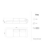 Canapé Gauche Clau 4 places beige clair - 286x100x85 cm