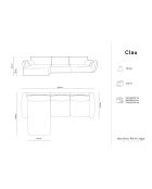 Canapé d'angle Gauche Clau 4 places gris clair - 300x166x85 cm