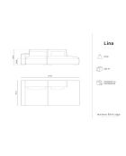 Canapé modulable Gauche Lina 3 places beige clair - 274x117x78 cm