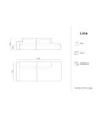 Canapé modulable Gauche Lina 3 places gris - 274x117x78 cm