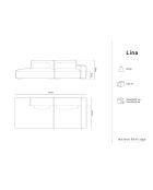 Canapé modulable Droit Lina 3 places gris - 274x117x78 cm