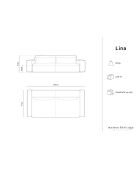 Canapé modulaire Lina 4 places beige clair - 248x117x78 cm