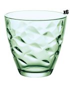 6 Verres à eau Flora verts - 25 cl