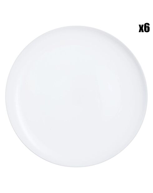 6 Assiettes à pizza en Opale Friend's Time blanches - D.32.3 cm
