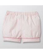 Short en Coton Boule rose pâle