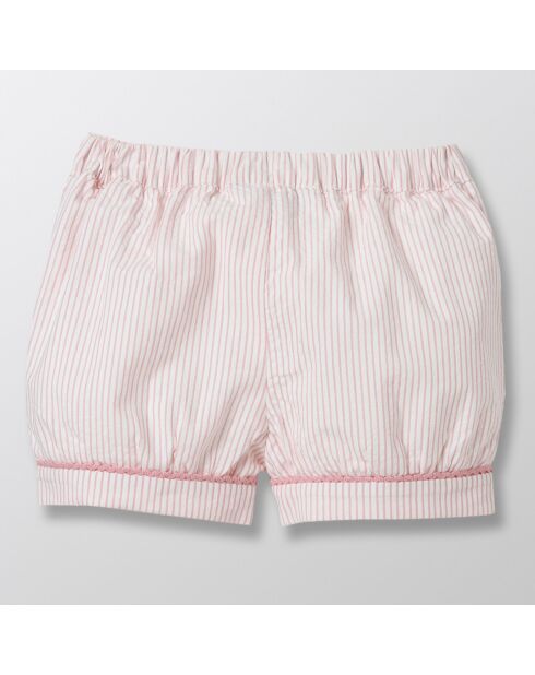 Short en Coton Boule rose pâle
