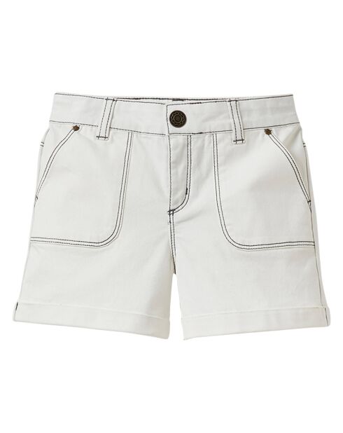 Shorts in denim bianco con tasche