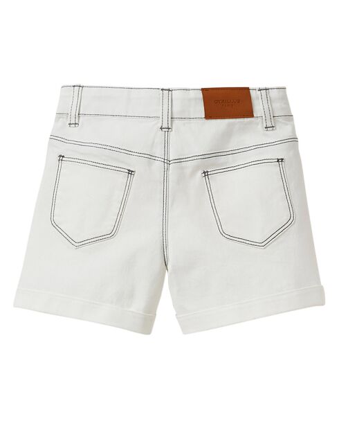 Shorts in denim bianco con tasche