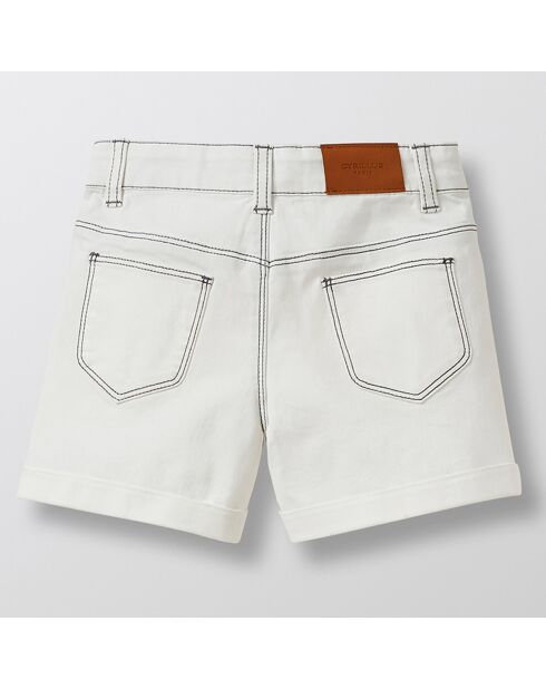 Shorts in denim bianco con tasche