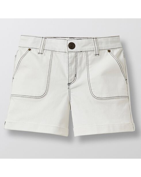 Shorts in denim bianco con tasche