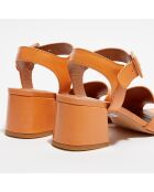 Sandales en Cuir Abigail camel - Talon 5 cm