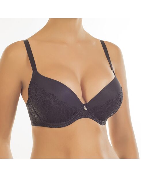Soutien-gorge Push-Up avec armatures et bonnets en gel moulé Viva noir