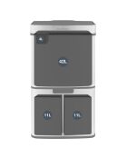 47+11+11L grauer Sortierbehälter — 42x31,5x82,5 cm