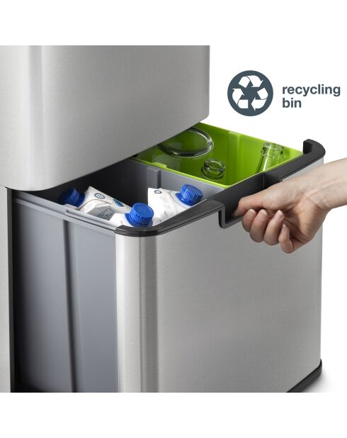 47+11+11L grauer Sortierbehälter — 42x31,5x82,5 cm