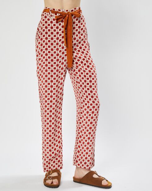Pantalon droit Chiara vermillon