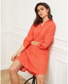 Robe 100% Lin Basta corail