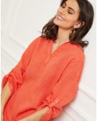 Robe 100% Lin Basta corail