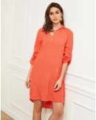 Robe 100% Lin Basta corail
