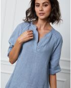 Robe 100% Lin Granel indigo