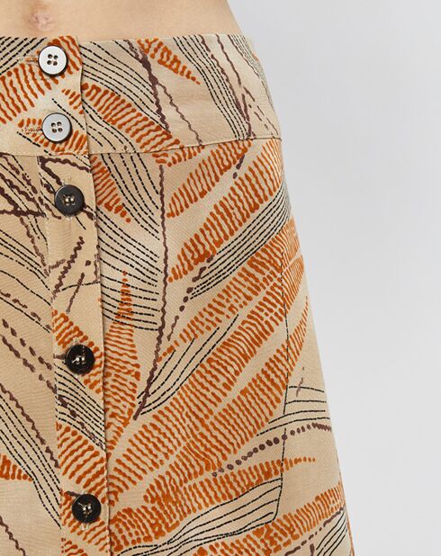 Jupe boutonnée Amélie ocre