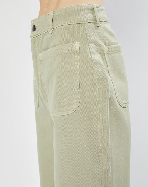 Khakifarbene, ausgestellte Baumwollhose James