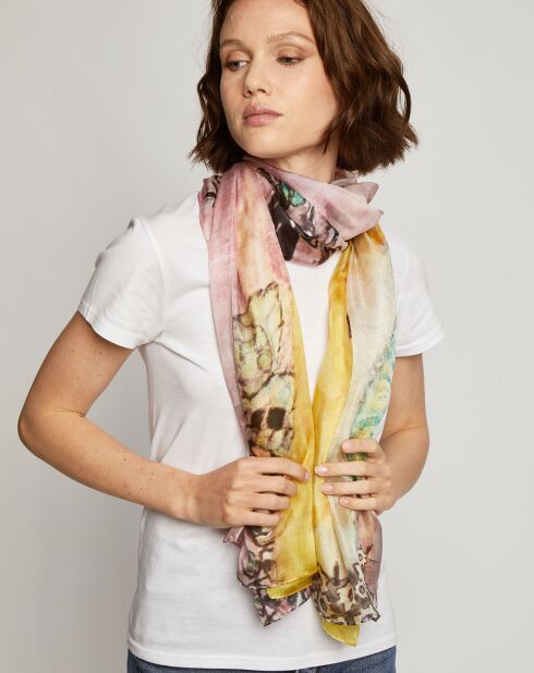 Foulard 100% Soie multicolore - 110x190 cm