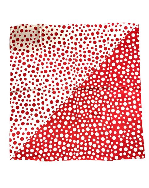 Carré de Soie rouge/blanc - 90x90 cm