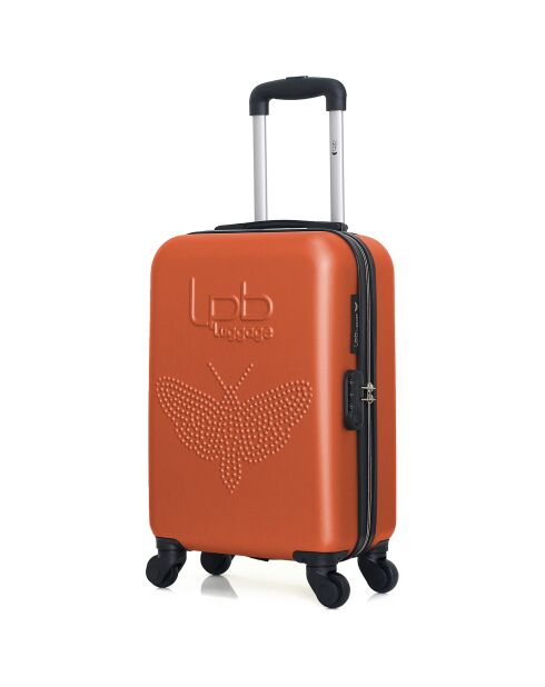 Handkoffer met 4 enkele wielen & Vanity Francette-H 50/30 cm steenrood