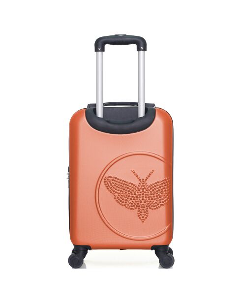 Handkoffer met 4 enkele wielen & Vanity Francette-H 50/30 cm steenrood