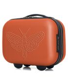 Handkoffer met 4 enkele wielen & Vanity Francette-H 50/30 cm steenrood