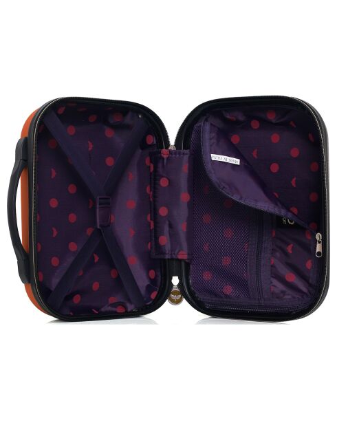 Handkoffer met 4 enkele wielen & Vanity Francette-H 50/30 cm steenrood