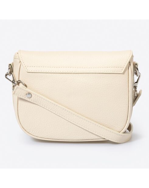 Sac bandoulière en Cuir Bela beige - 25x9x23 cm